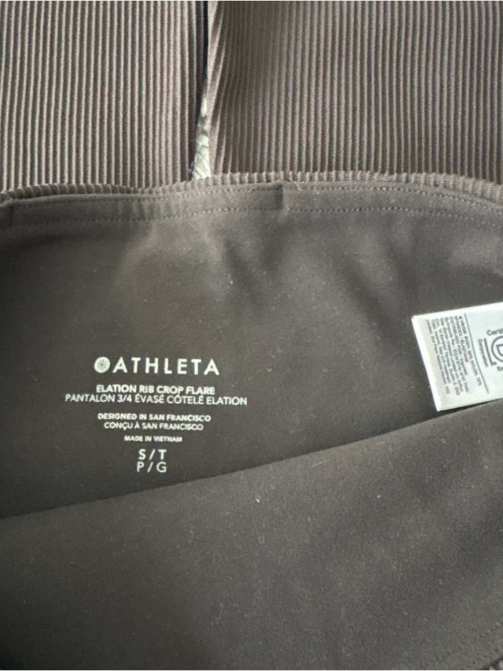 Athleta Ribbed Elation Crop Flare in Black - Picture 2 of 3